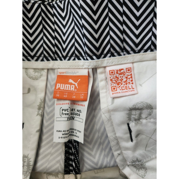 Puma Women's Black & White Geometric Chevron Print Outdoor Short (sample item) - Picture 7 of 8